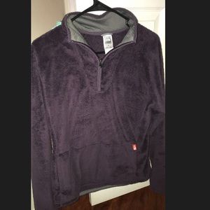 Purple North Face furry quarter zip